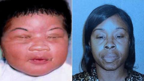 Kamiyah Mobley as a baby and the arrested woman, Gloria Williams