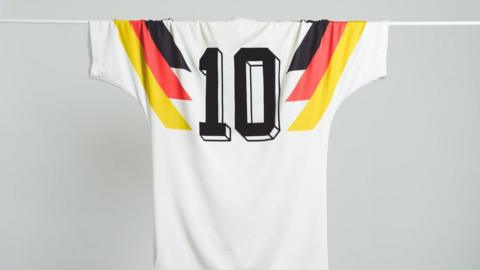 A West Germany shirt from the 1990 World Cup with number 10 on the back