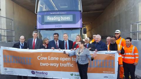 Reading mayor Deborah Edwards on Cow Lane