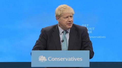 Boris Johnson speaks at the Conservative's 2019 conference