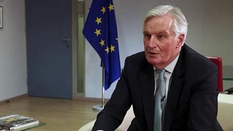 Michel Barnier giving an interview