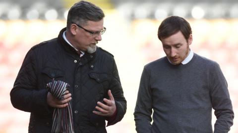 Hearts director of football Craig Levein, left, and Ian Cathro