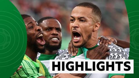 Nigeria's William Troost-Ekong celebrates his match-winning goal against Ivory Coast