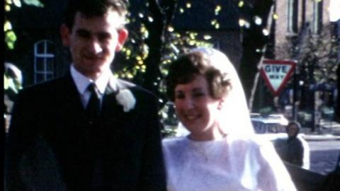 Brian and Margaret Hill in their wedding video