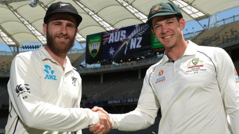 New Zealand captain Kane Williamson and Australia skipper Tim Paine