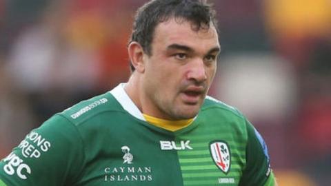 London Irish hooker Gus Creevy