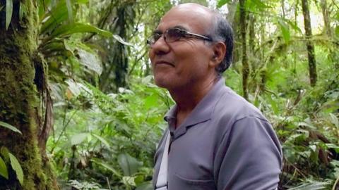 Omar Tello in his rainforest