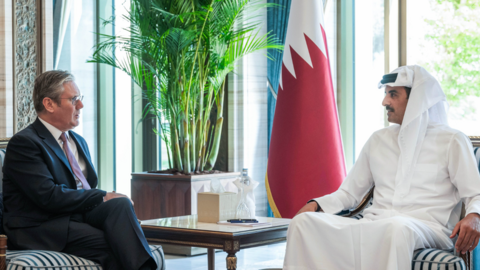 Keir Starmer meeting the Emir of Qatar