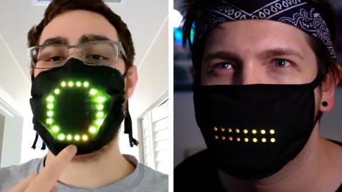 Light-up face masks