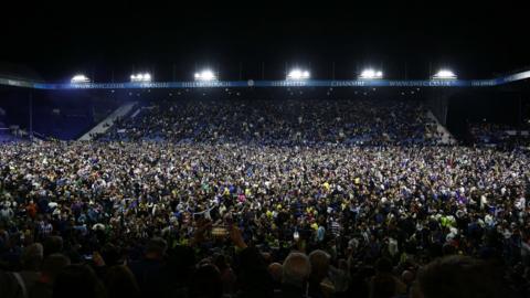 A pitch invasion following Sheffield Wednesday's win over Peterborough United