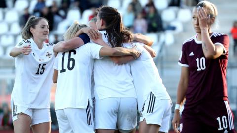 Northern Ireland celebrate their second goal