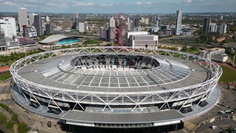 West Ham's London Stadium from the air