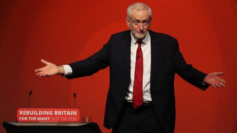 Jeremy Corbyn at the Labour Party conference in Liverpool in September 2018.