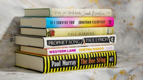 The Booker shortlisted novels 2023 piled up