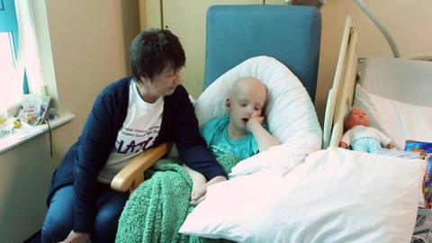 Little six-year-old Mason is receiving treatment for brain cancer