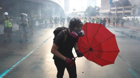 A Hong Kong protester