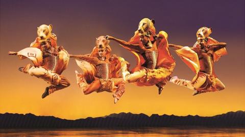 Dancers playing Lionesses in The Lion King