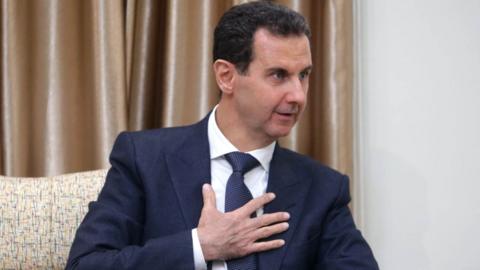 Image shows Syrian President Bashar al-Assad