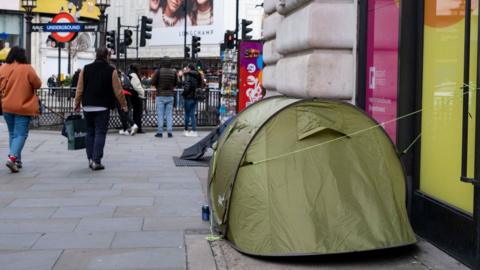 A tent in London