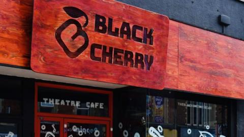 Entrance to Black Cherry Theatre and cafe
