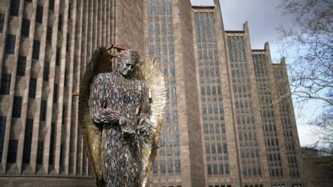 Knife Angel at Coventry Cathedral