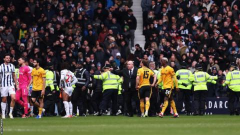 West Brom and Wolves fans clash at the Hawthorns
