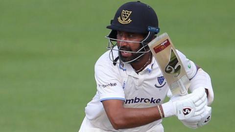 Cheteshwar Pujara in action for Sussex