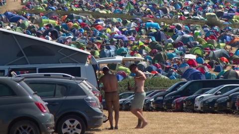 Field full of tents at Boardmasters