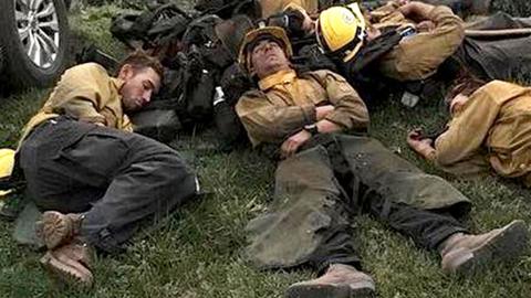 Firefighters sleeping in California