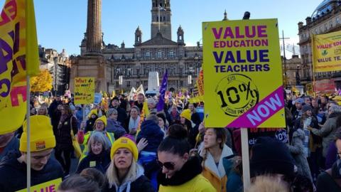 Marchers in George Square