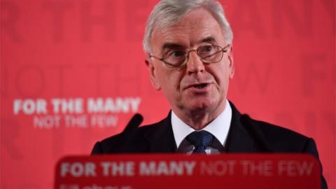 John McDonnell delivers his speech