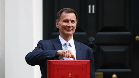 Jeremy Hunt with the red box