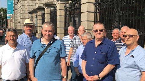 John Boland outside the Irish parliament with fellow campaigners