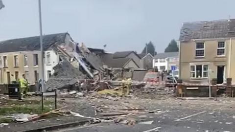 A number of terrace houses damaged by gas explosion