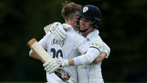 Matt Critchley and Harvey Hosein's stand of 121 was the second of the day's two century partnerships