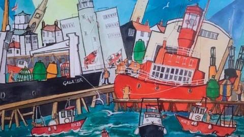 Mike Riches's sketch of Harwich