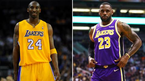 Kobe Bryant (left) and LeBron James (right)