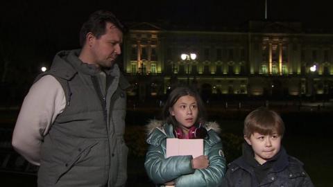 Alex and his two children visited Buckingham Palace in the middle of the night to pay their respects