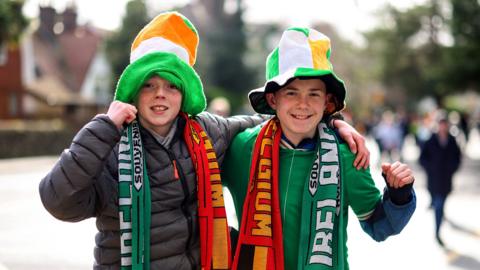Republic of Ireland fans ahead of their match with Belgium