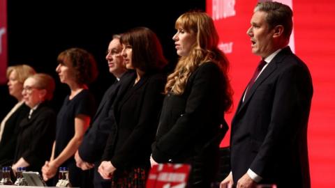 Labour leadership sing national anthem