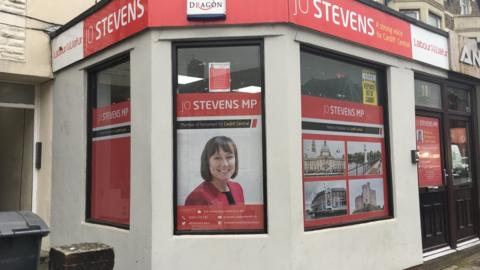 Jo Stevens' constituency office in the Roath area of Cardiff