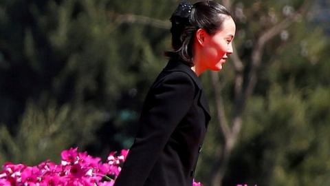 Kim Yo-jong, sister of North Korean leader Kim Jong-un, attends an opening ceremony of a newly constructed residential complex in Ryomyong street in Pyongyang, North Korea on 13 April 2017.