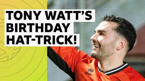 Dundee United striker Tony Watt scored three goals on his 30th birthday