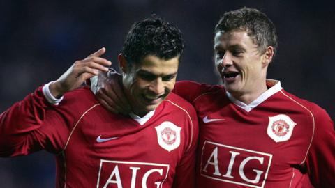 Cristiano Ronaldo and Ole Gunnar Solskjaer were Manchester United team-mates between 2003 and 2007