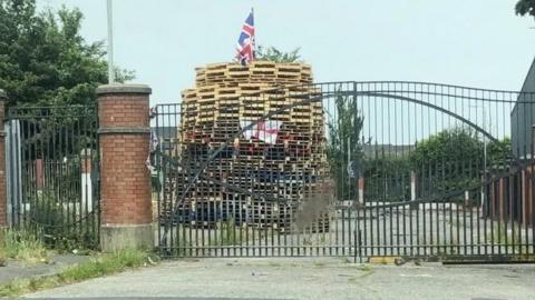 The Adam Street bonfire is close to an interface in north Belfast
