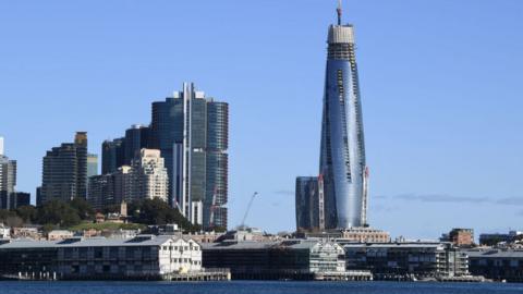 Sydney's Barangaroo tower under construction