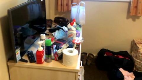 Matt Raw's family bedroom in hospital quarantine