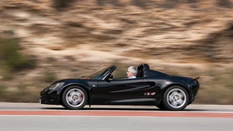 Sports car on road near Sitges, Spain, 2016