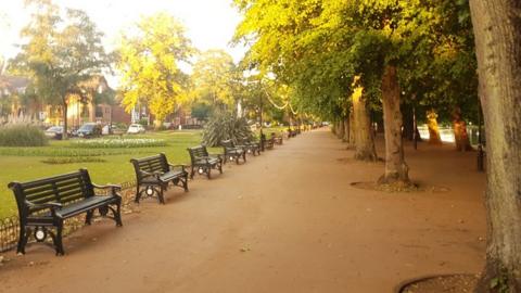 An updated walkway and benches on Bedford's embankment