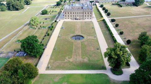 Drone footage showing the 17th Century garden at Chatsworth.